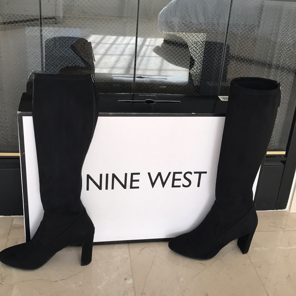 Nine West Black Suede Tall Boots 6M